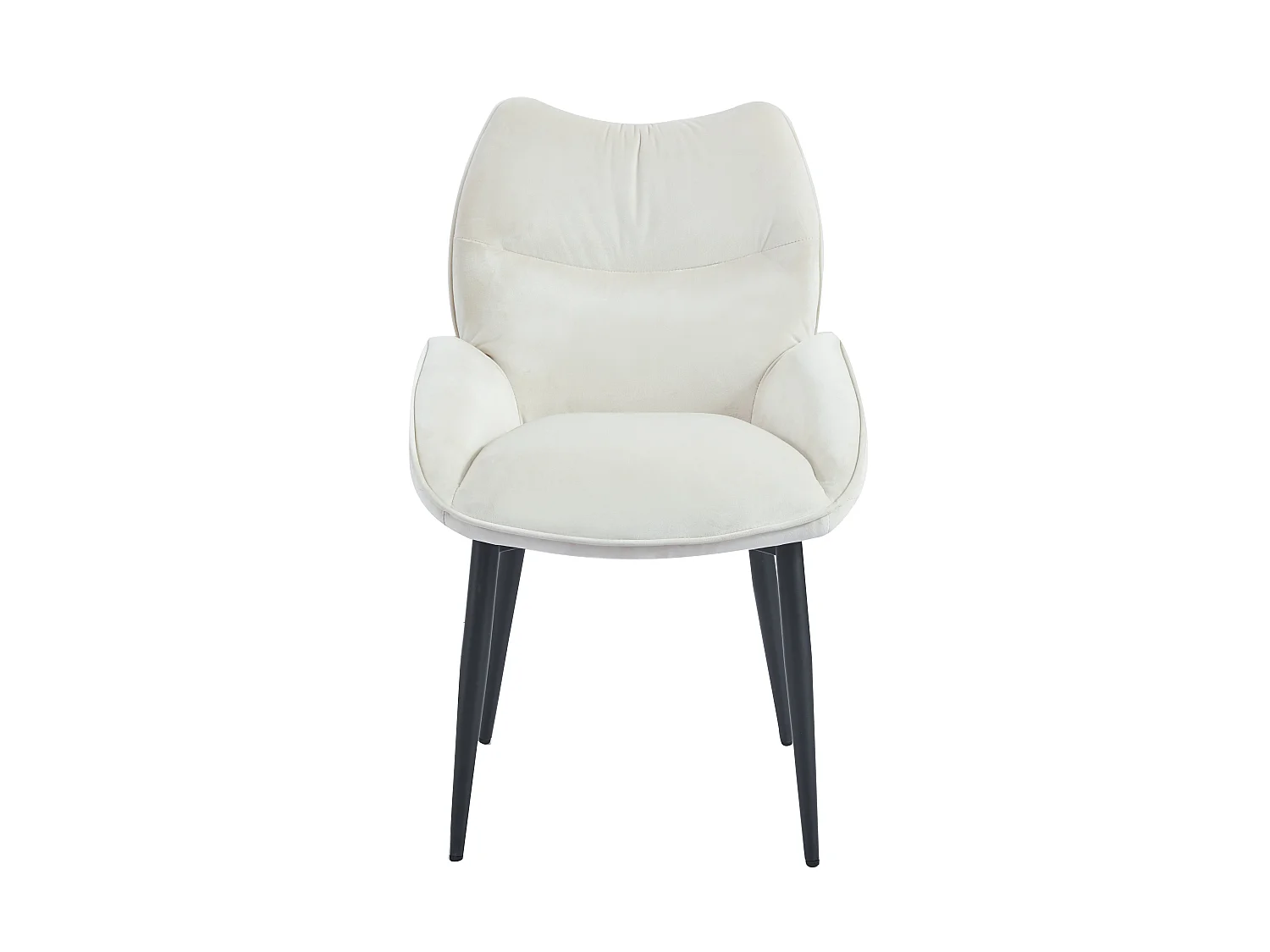 Lot de 2 chaises velours beige métal noir 83x53x57 cm LOHA