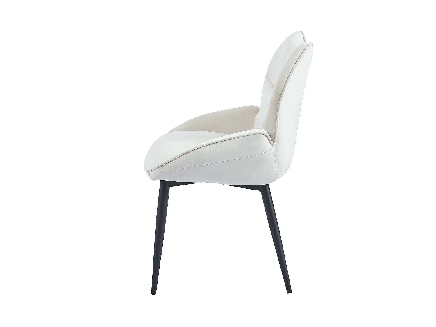Lot de 2 chaises velours beige métal noir 83x53x57 cm LOHA