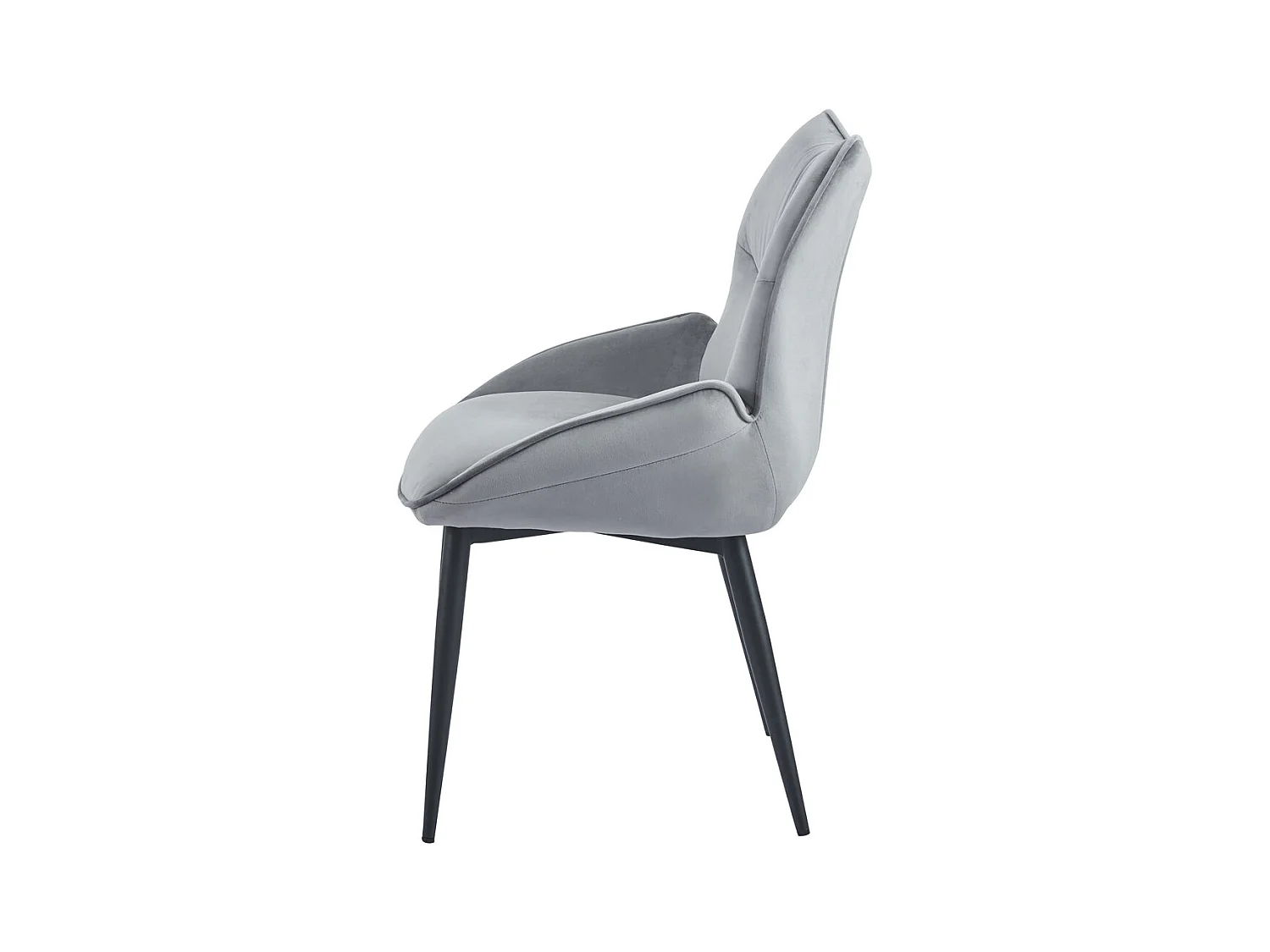 Lot de 2 chaises en velours Anthracite LOHA pied métal noir