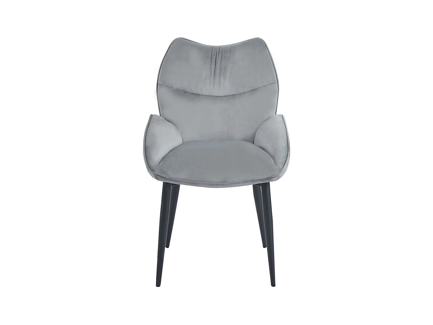 Lot de 2 chaises en velours Anthracite LOHA pied métal noir