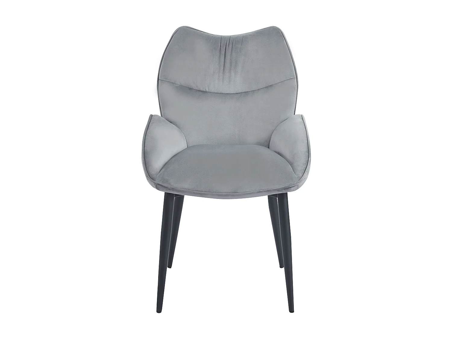 Lot de 2 chaises en velours Anthracite LOHA pied métal noir