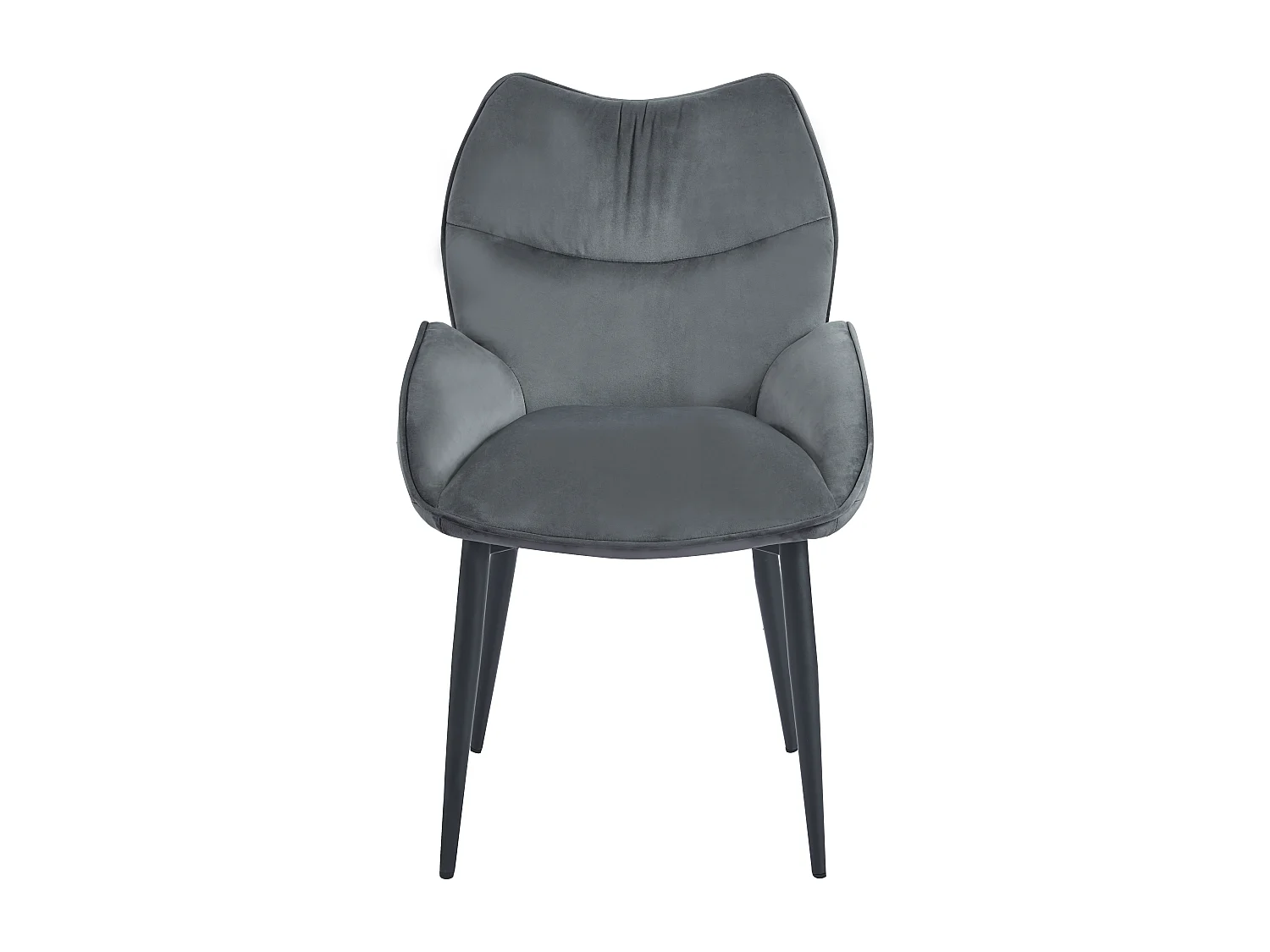 Lot de 2 chaises en velours Anthracite LOHA pied métal noir