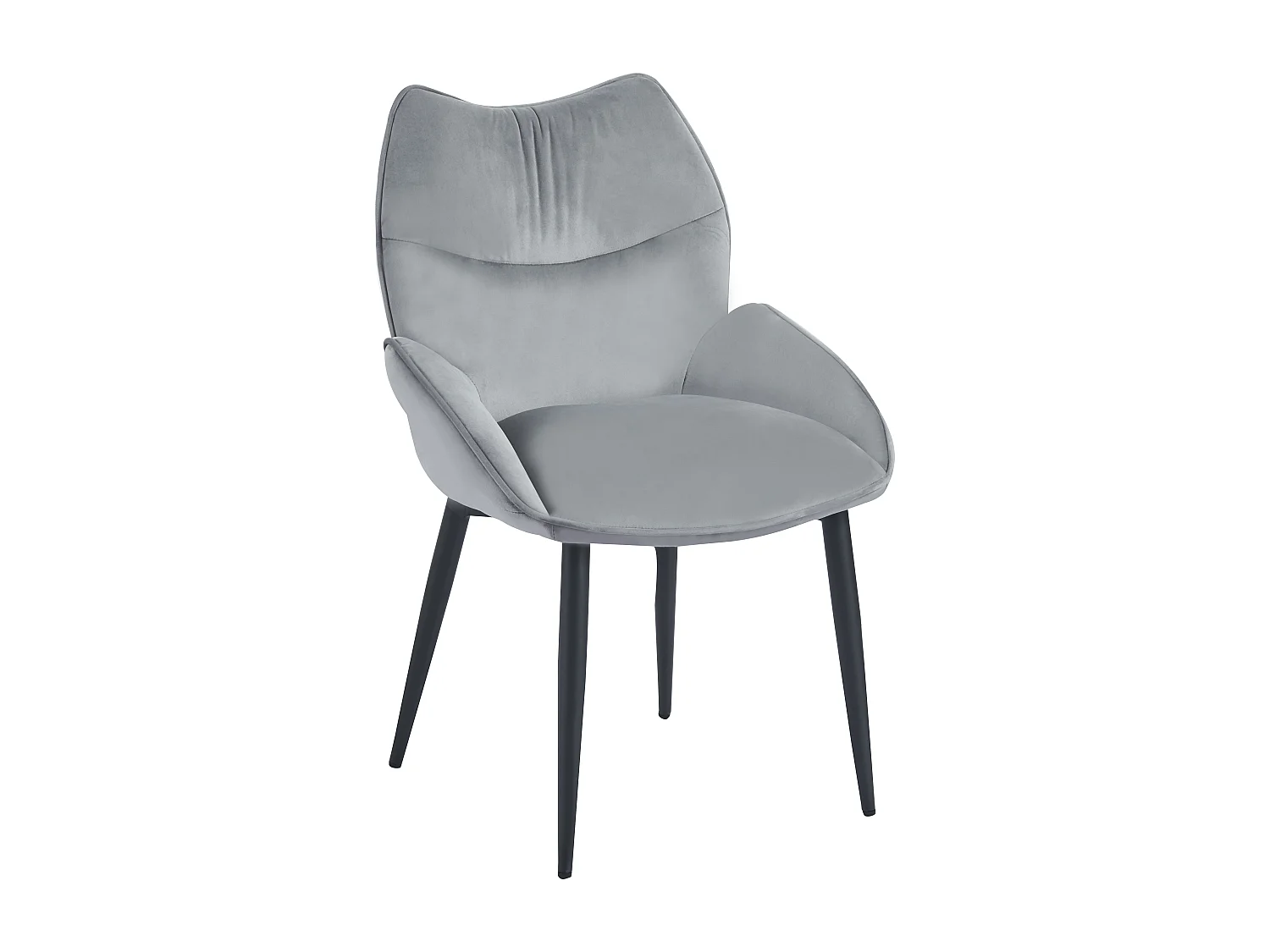 Lot de 2 chaises velours anthracite métal noir 83x53x57 cm LOHA