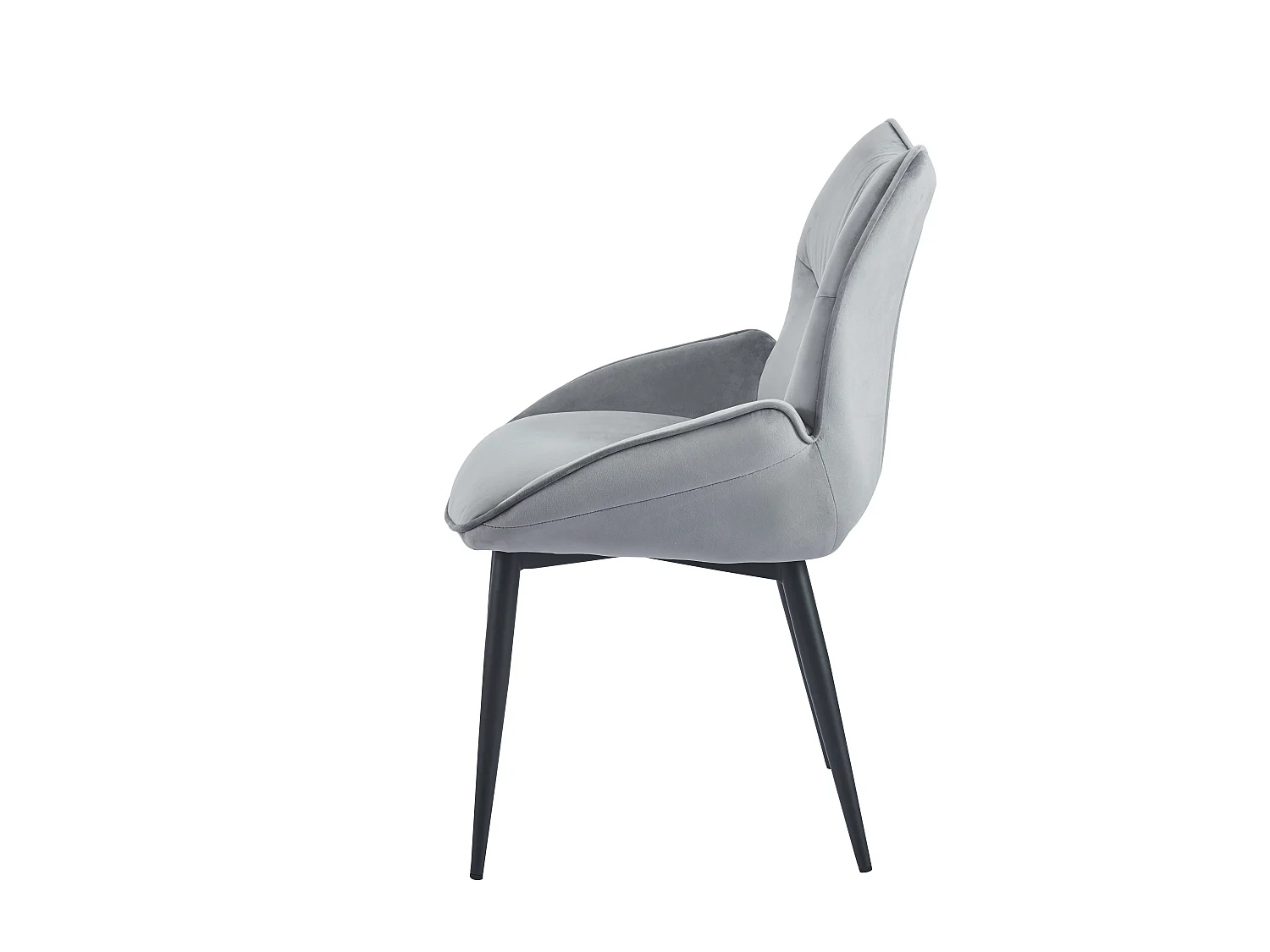 Lot de 2 chaises velours anthracite métal noir 83x53x57 cm LOHA