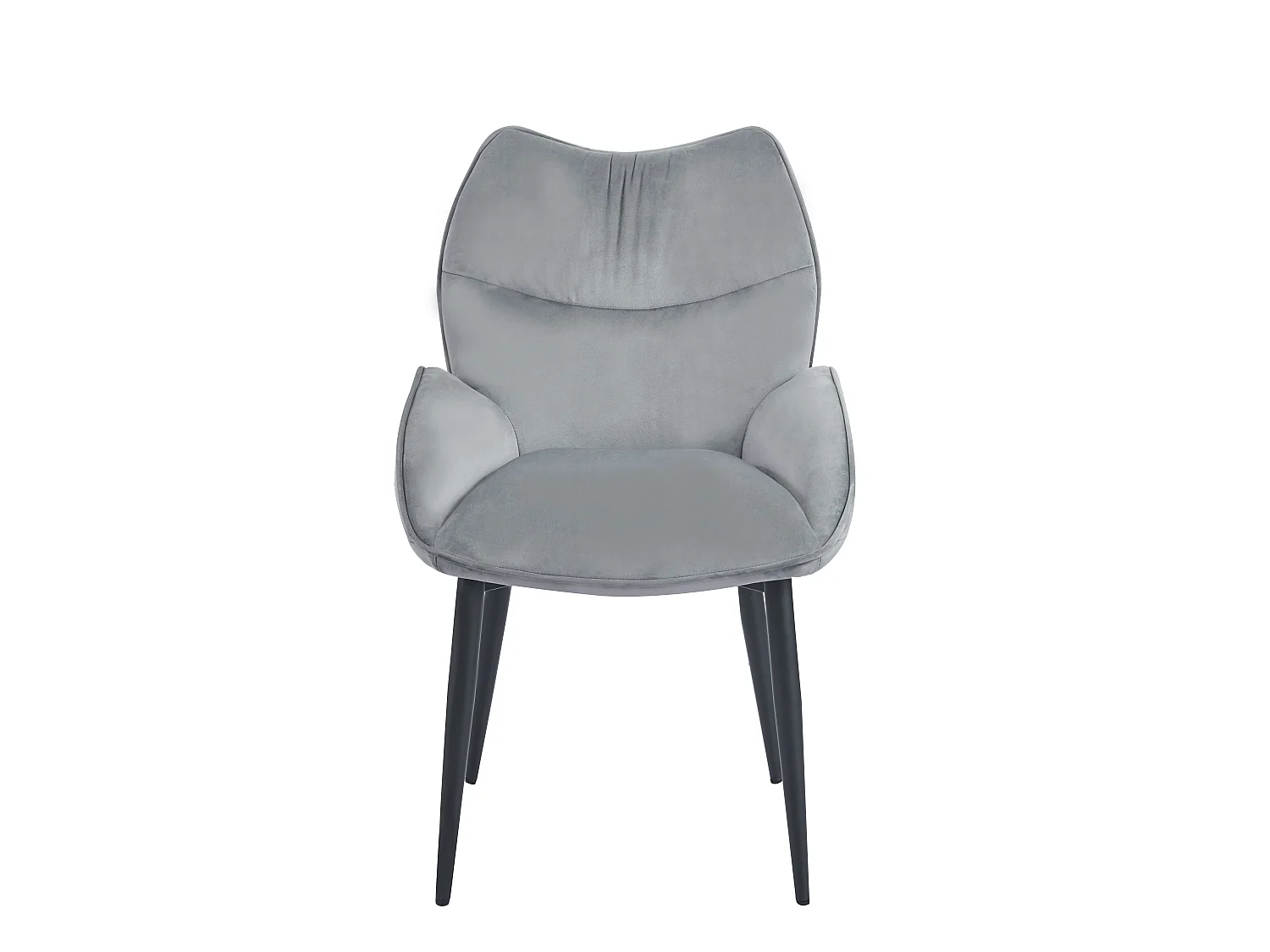 Lot de 2 chaises velours anthracite métal noir 83x53x57 cm LOHA