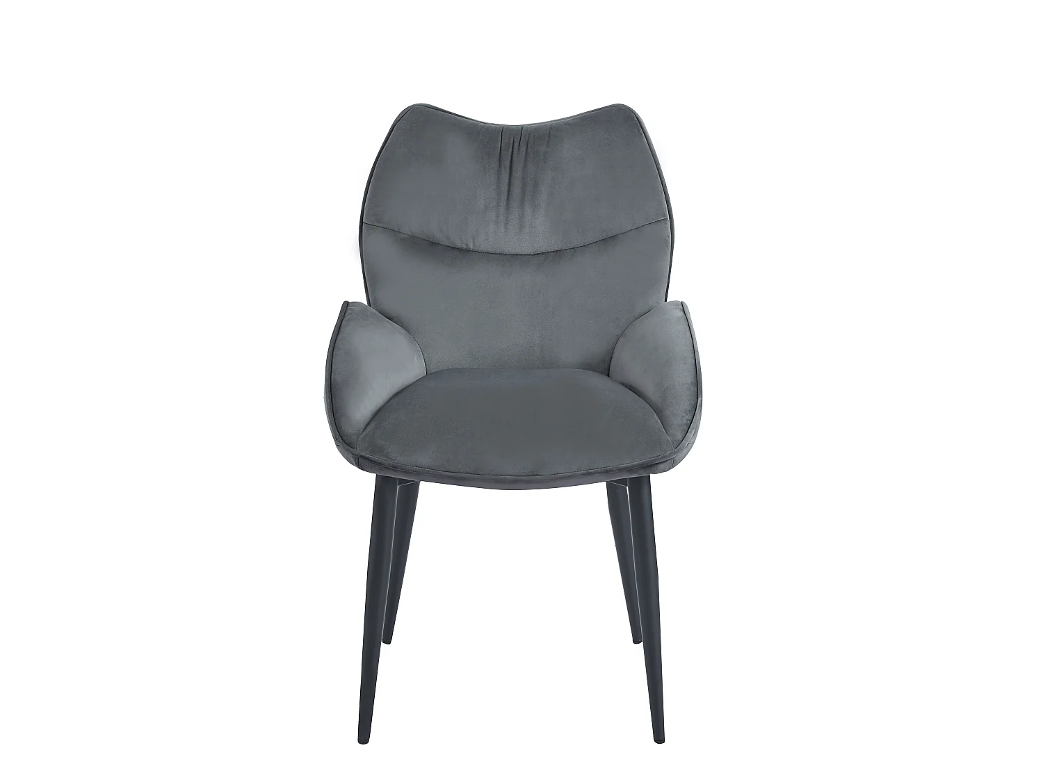 Lot de 2 chaises velours anthracite métal noir 83x53x57 cm LOHA