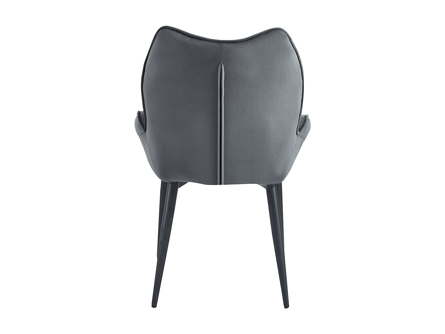Lot de 2 chaises velours anthracite métal noir 83x53x57 cm LOHA