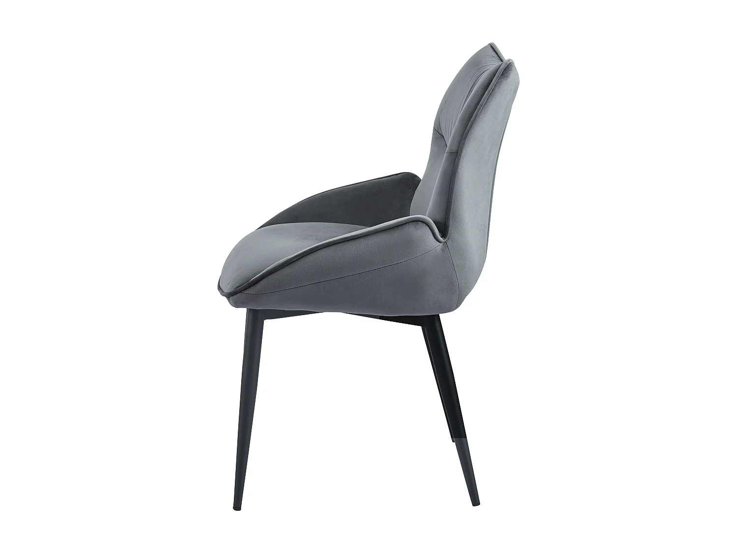 Lot de 2 chaises velours anthracite métal noir 83x53x57 cm LOHA