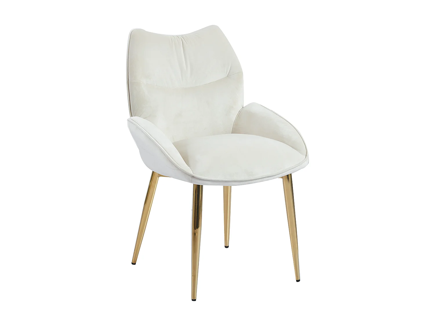 Lot de 2 chaises en velours Beige LOHA pied métal Gold