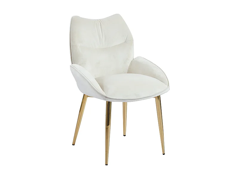 Lot de 2 chaises en velours Beige LOHA pied métal Gold