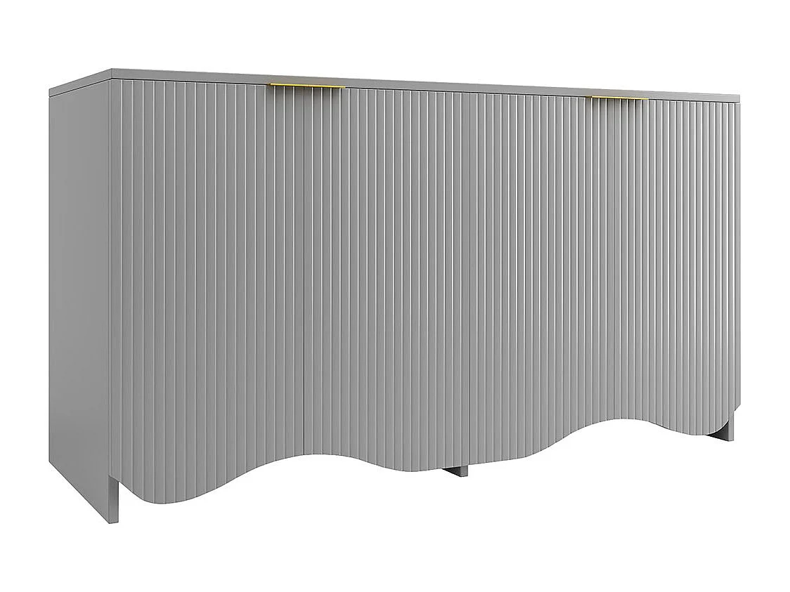 Buffet gris armoire de rangement design ondulé pieds pour salle à manger