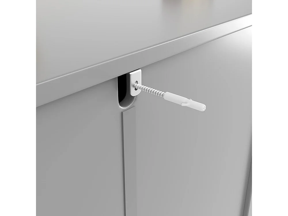 Buffet gris armoire de rangement design ondulé pieds pour salle à manger