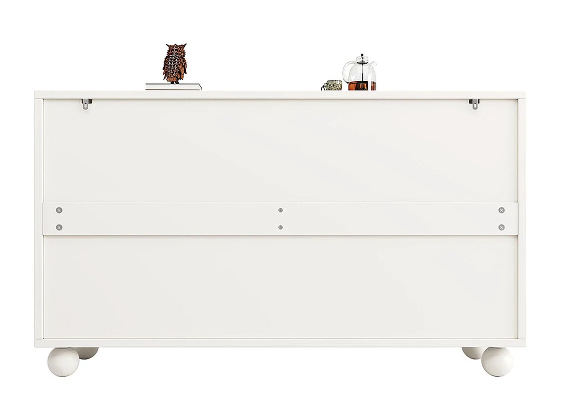 Buffet blanc armoire de rangement plateau réglable anti-dumping pour salle à manger salon