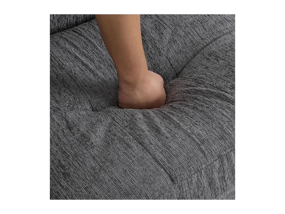 Canapé fixe rembourrés tissu chenille canapé deux places canapé rembourré canapé avec coussins épais gris