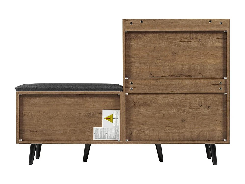 Meubles à chaussures avec veinage du bois armoire à chaussures quatre portes de rangement poignées métalliques asymétriques