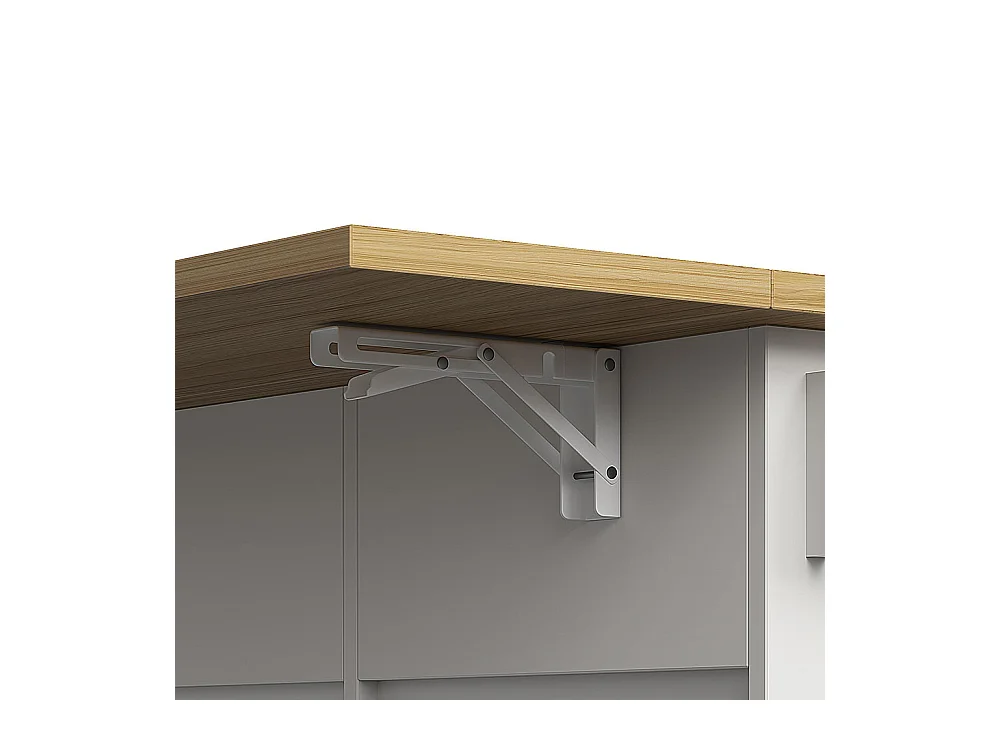 Chariot de service cuisine amovible plan de travail porte-serviettes étagère à épices plateau bois blanc