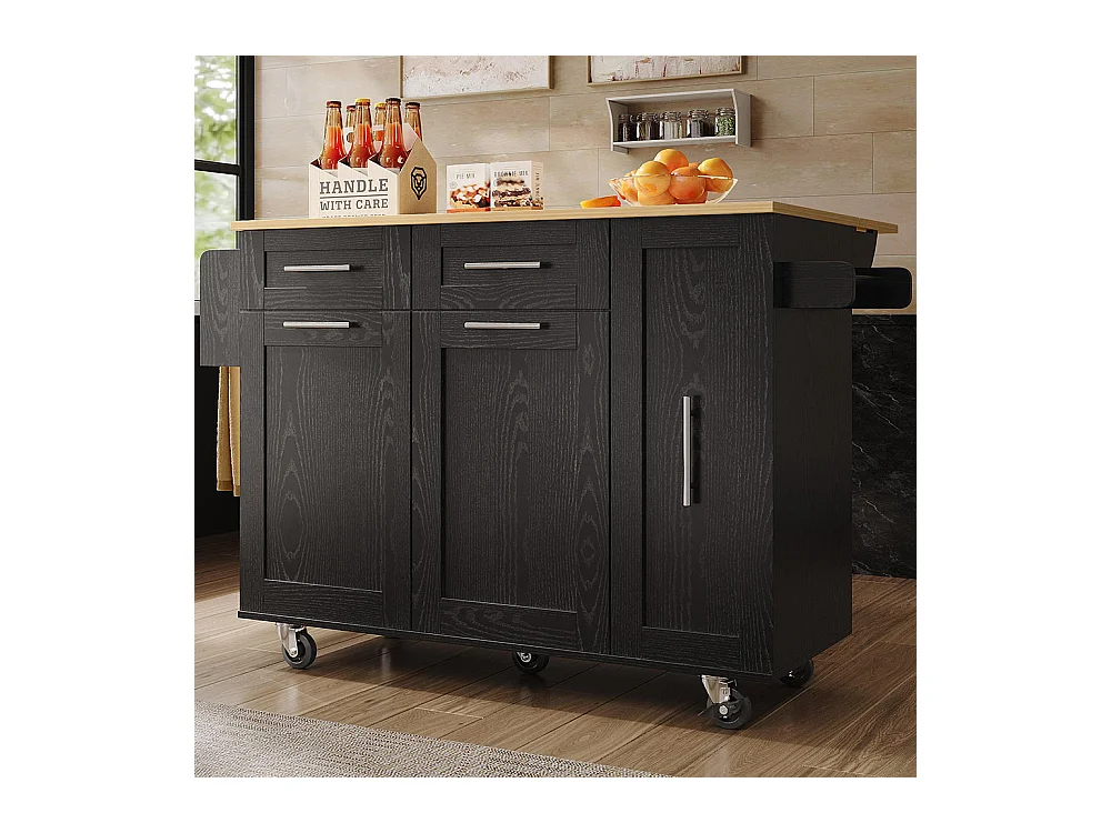 Chariot de service cuisine armoire buffet chariot service plateau bois table multifonction rangements snacks noir