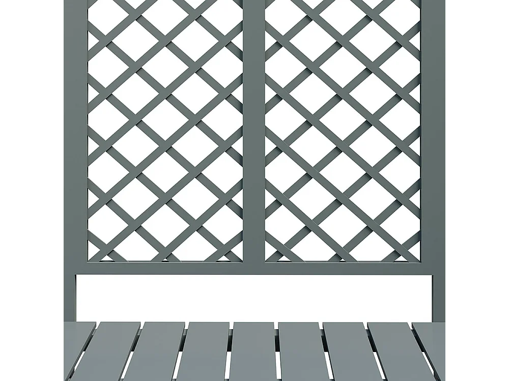 Bac à plantes avec treillis bois massif gris jardinière extérieure spacieuse siège intégré jardin cour terrasse