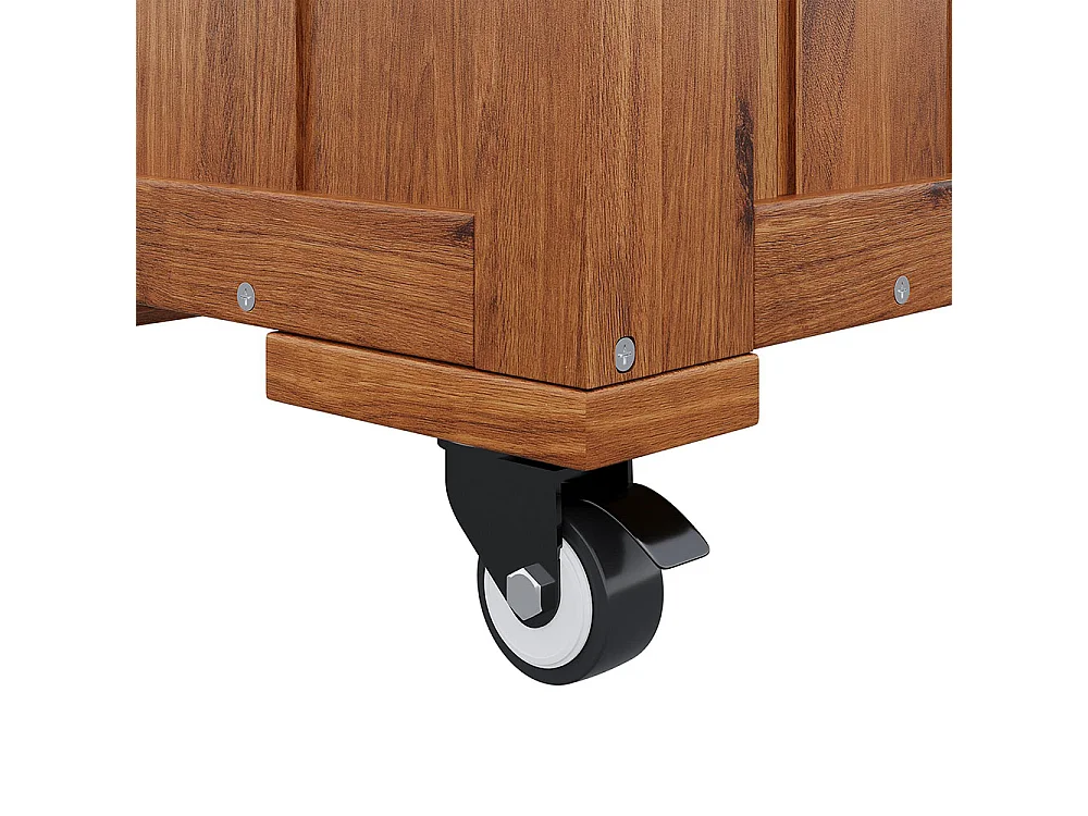 Jardinière extérieure avec treillis bois massif brun bac à plantes roues pliables pour jardin cour terrasse