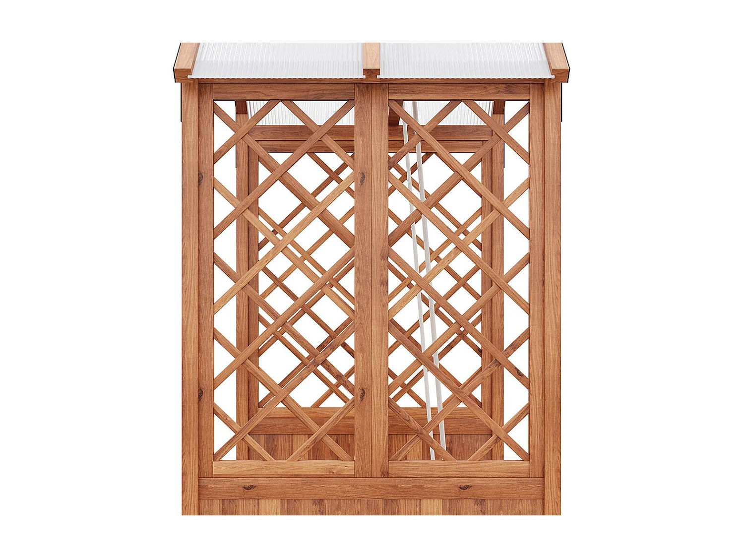 Bac à fleurs balançoire extérieur avec treillis et toit pare-soleil polycarbonate bois massif brun jardin terrasse