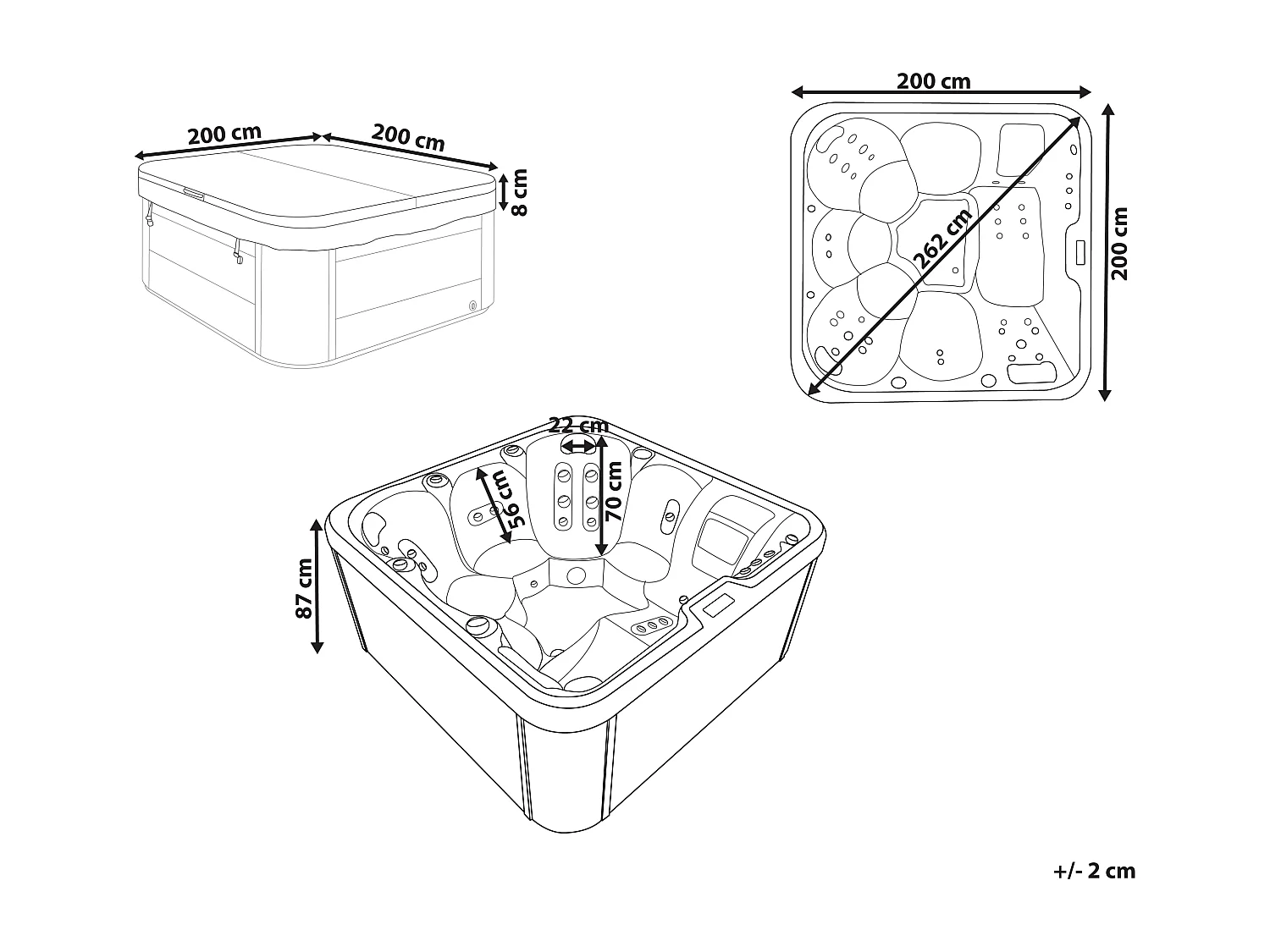Outdoor Whirlpool mit LED CALIMA Weiss