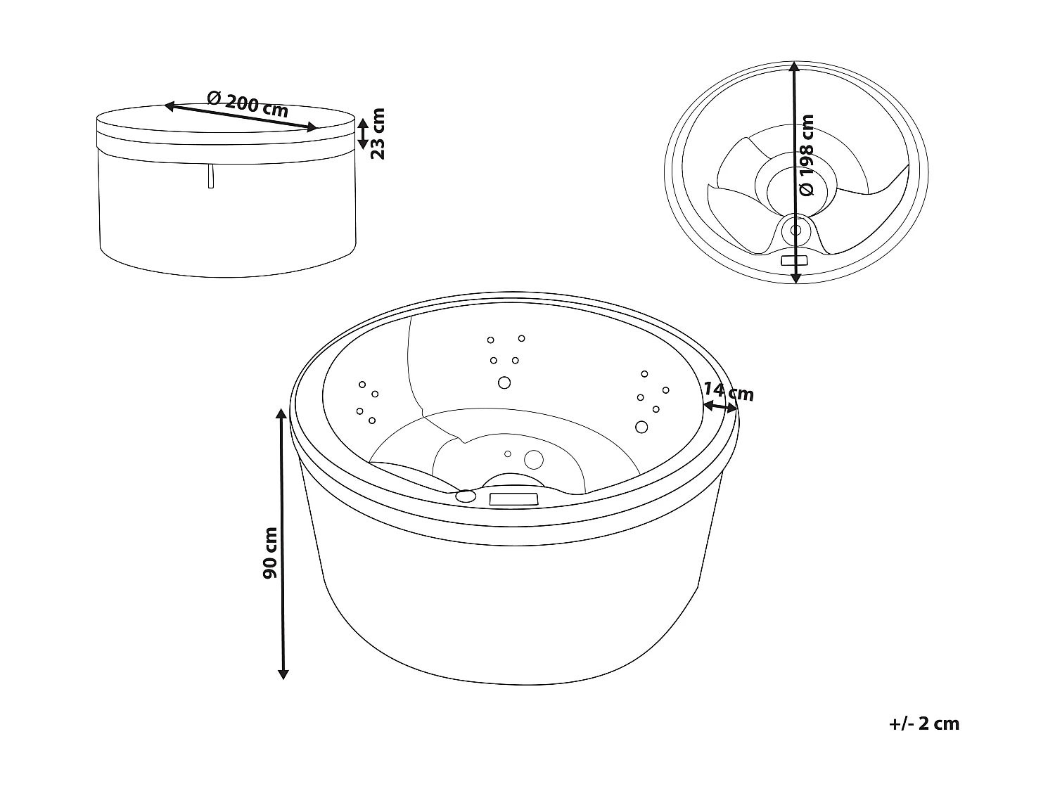 Outdoor Whirlpool mit LED MARFIL Weiss