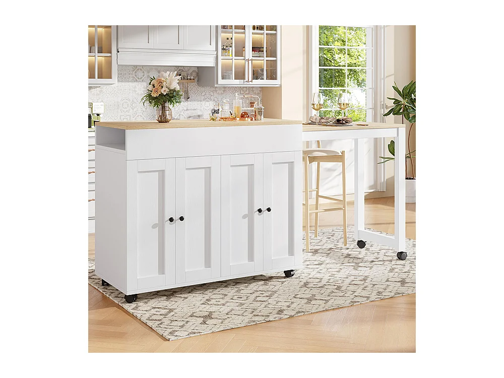 Table de bar moderne extensible 118-180cm avec 6 surfaces rangement table bistrot salle à manger séparation salon blanche