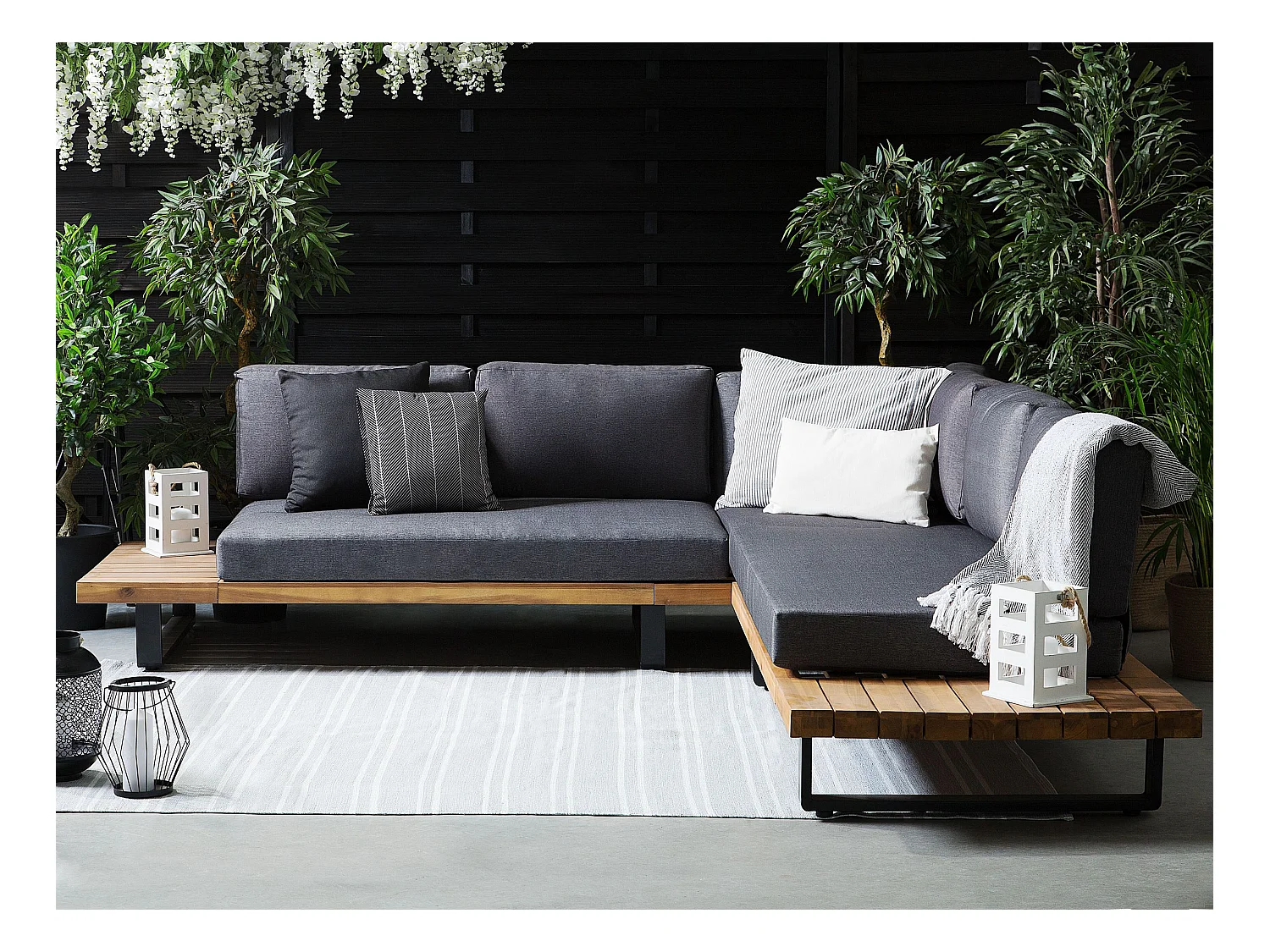 Ensemble de housses de coussins d'extérieur MYKONOS Gris