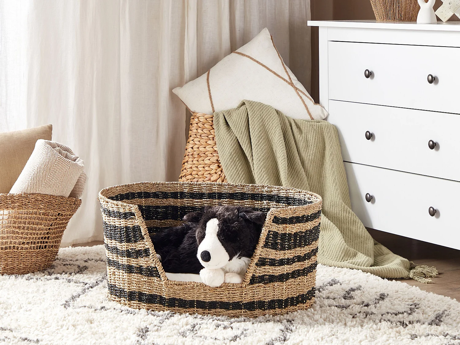 Lit pour animal DURBAN Herbier marin Noir