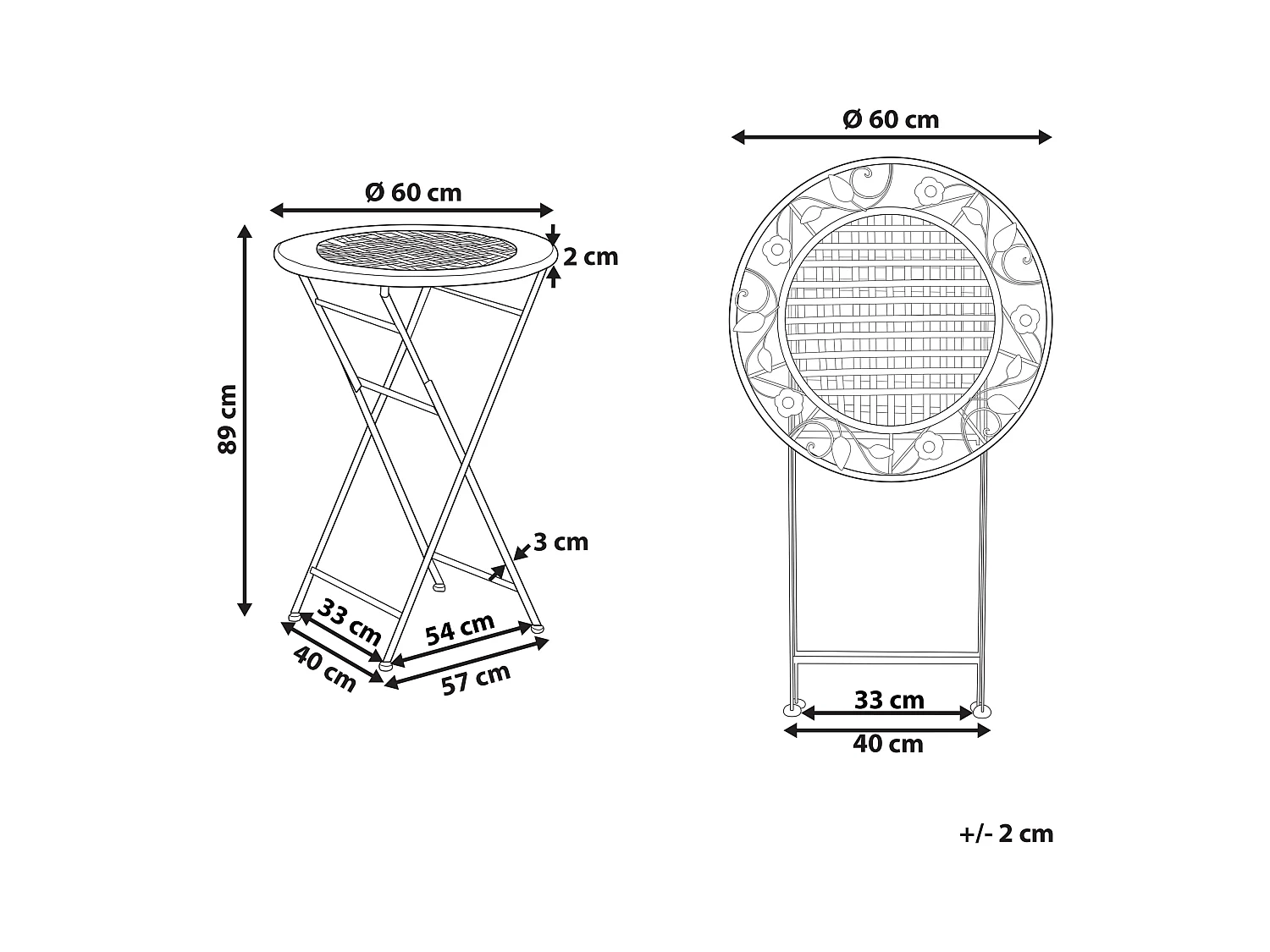 Stolik ogrodowy barowy BIVIO 60 cm 60 cm Metal Jasnozielony