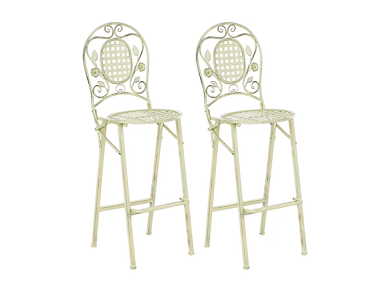 Garten-Barhocker 2er Set BIVIO klappbar Metall Hellgrün