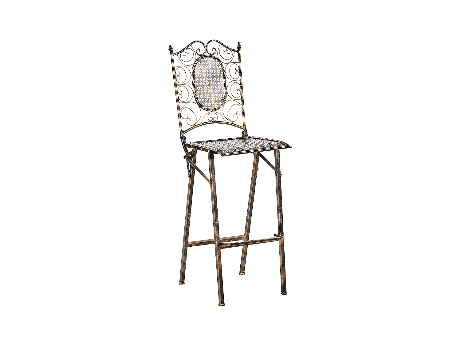 Lot de 2 chaises de bar de jardin BORMIO Pliant Métal Noir