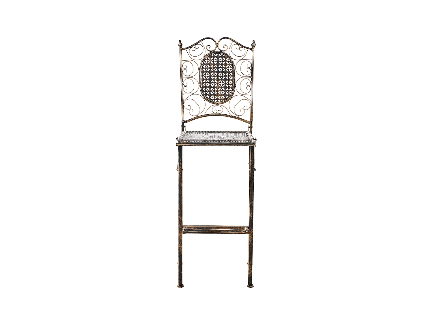 Lot de 2 chaises de bar de jardin BORMIO Pliant Métal Noir