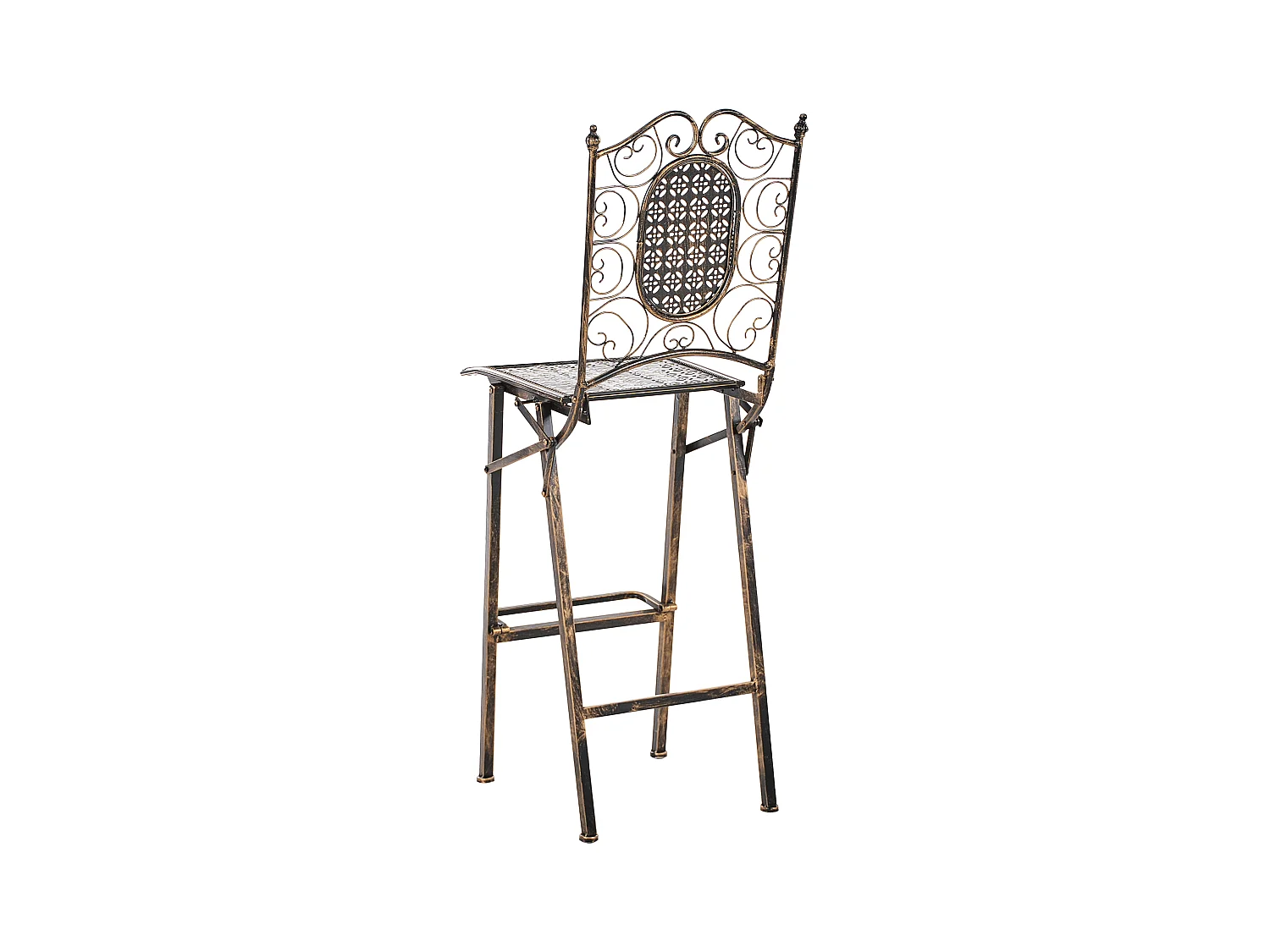 Lot de 2 chaises de bar de jardin BORMIO Pliant Métal Noir