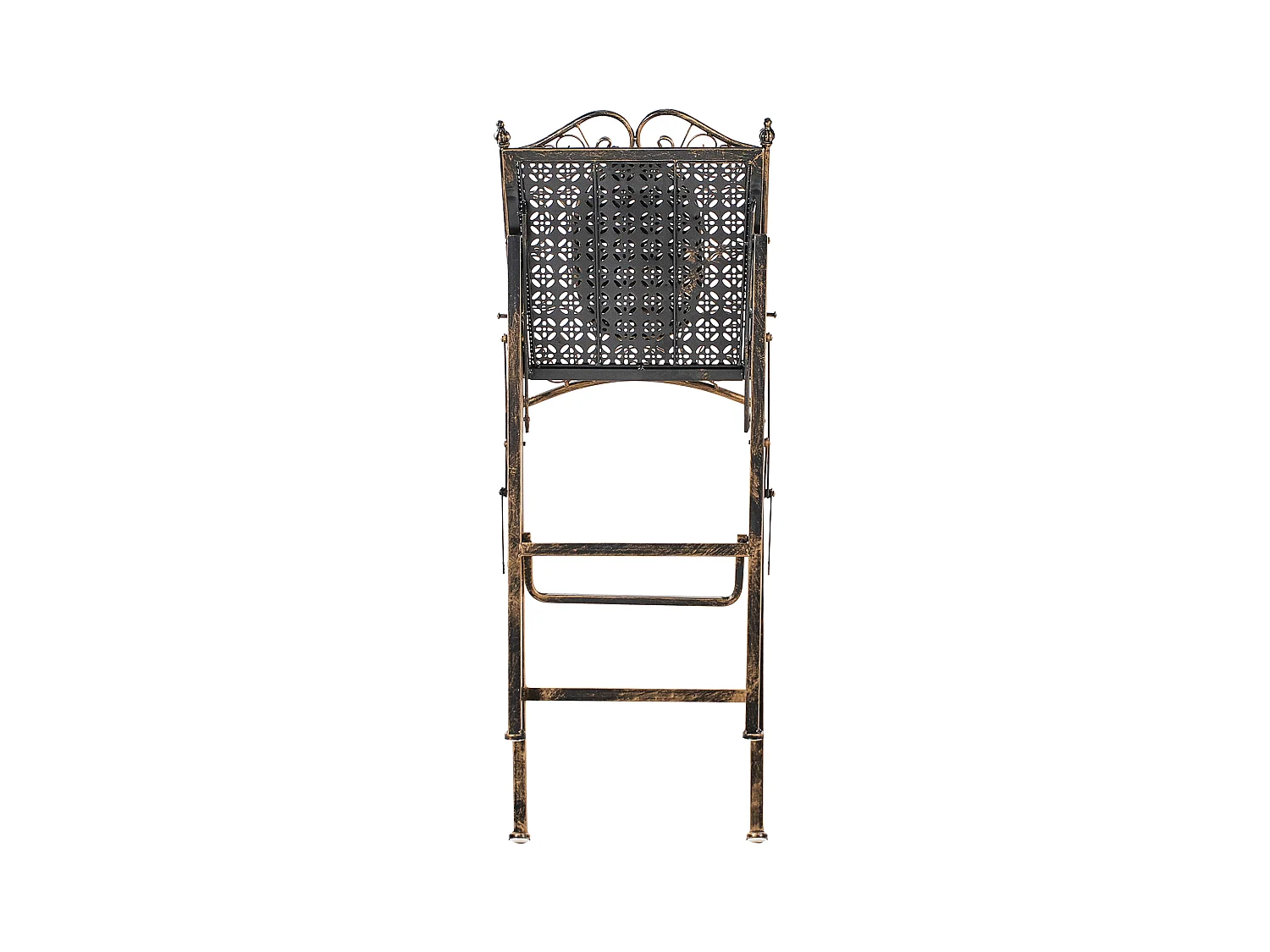 Lot de 2 chaises de bar de jardin BORMIO Pliant Métal Noir