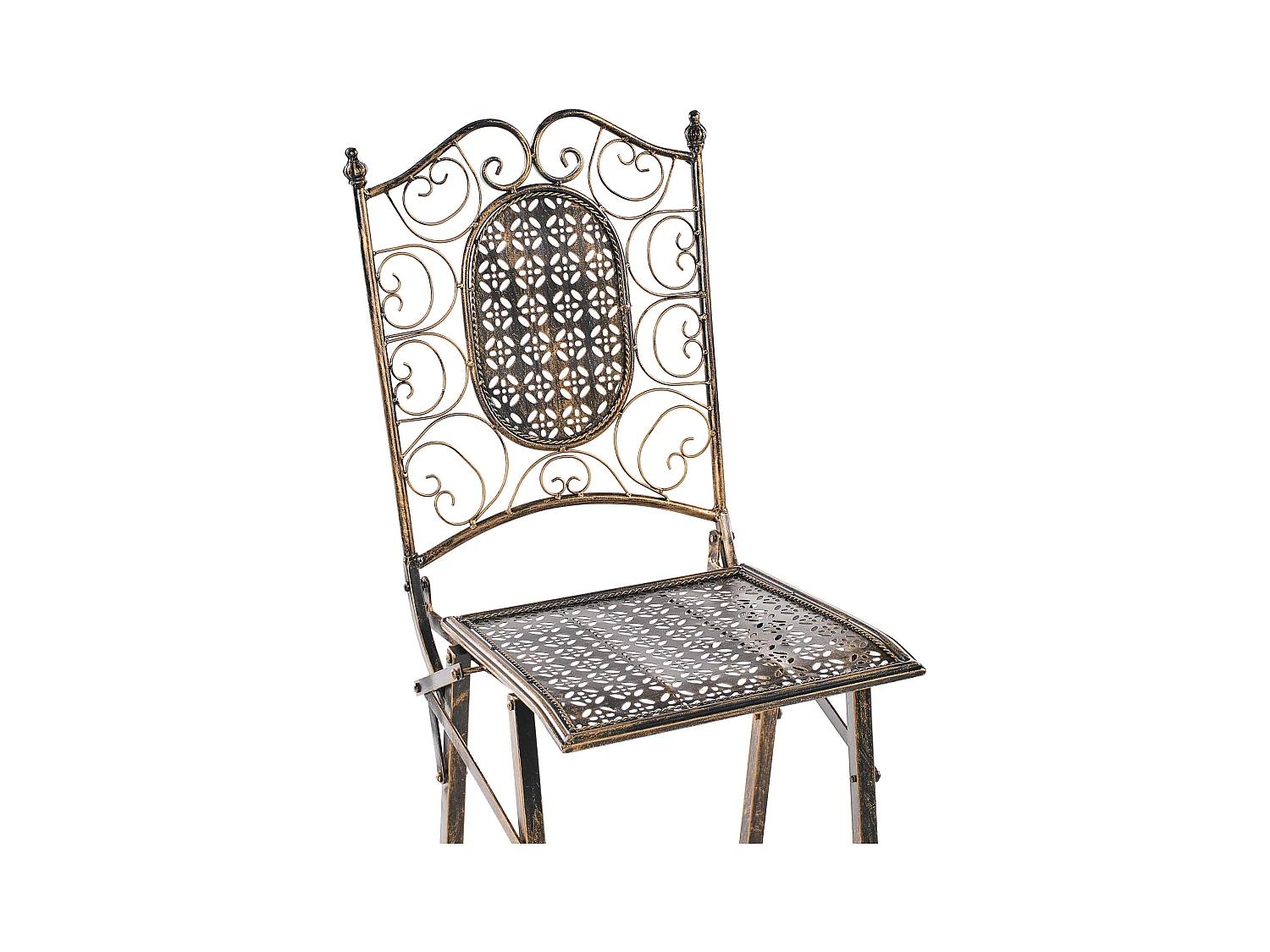 Lot de 2 chaises de bar de jardin BORMIO Pliant Métal Noir