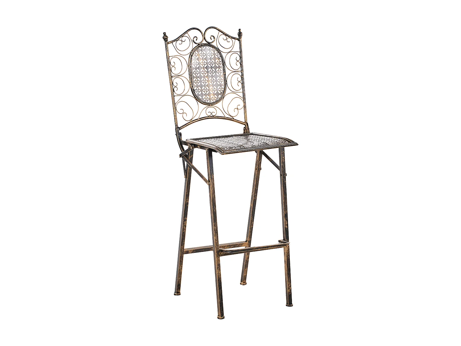 Lot de 2 chaises de bar de jardin BORMIO Pliant Métal Noir