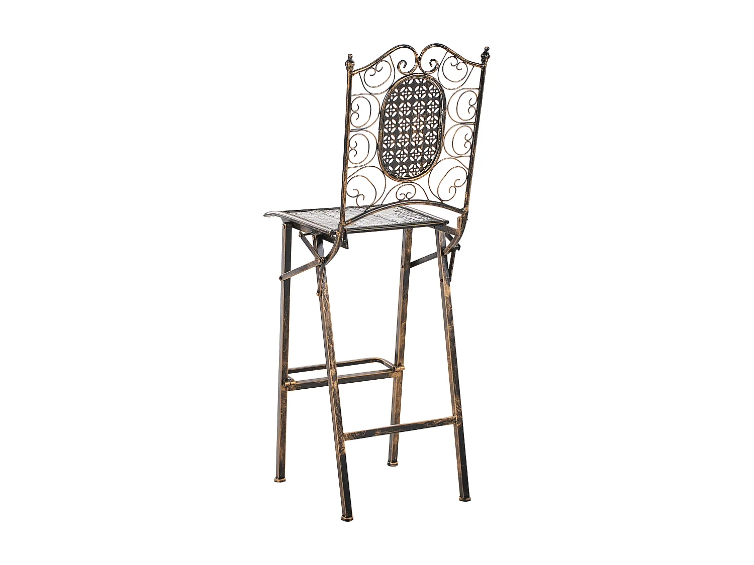 Lot de 2 chaises de bar de jardin BORMIO Pliant Métal Noir