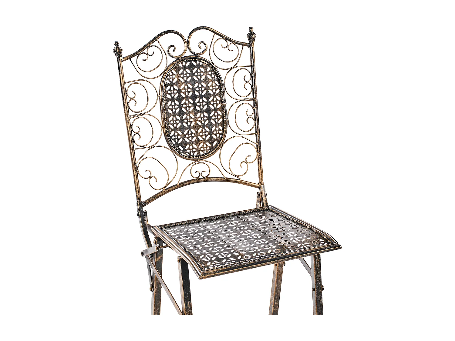 Lot de 2 chaises de bar de jardin BORMIO Pliant Métal Noir
