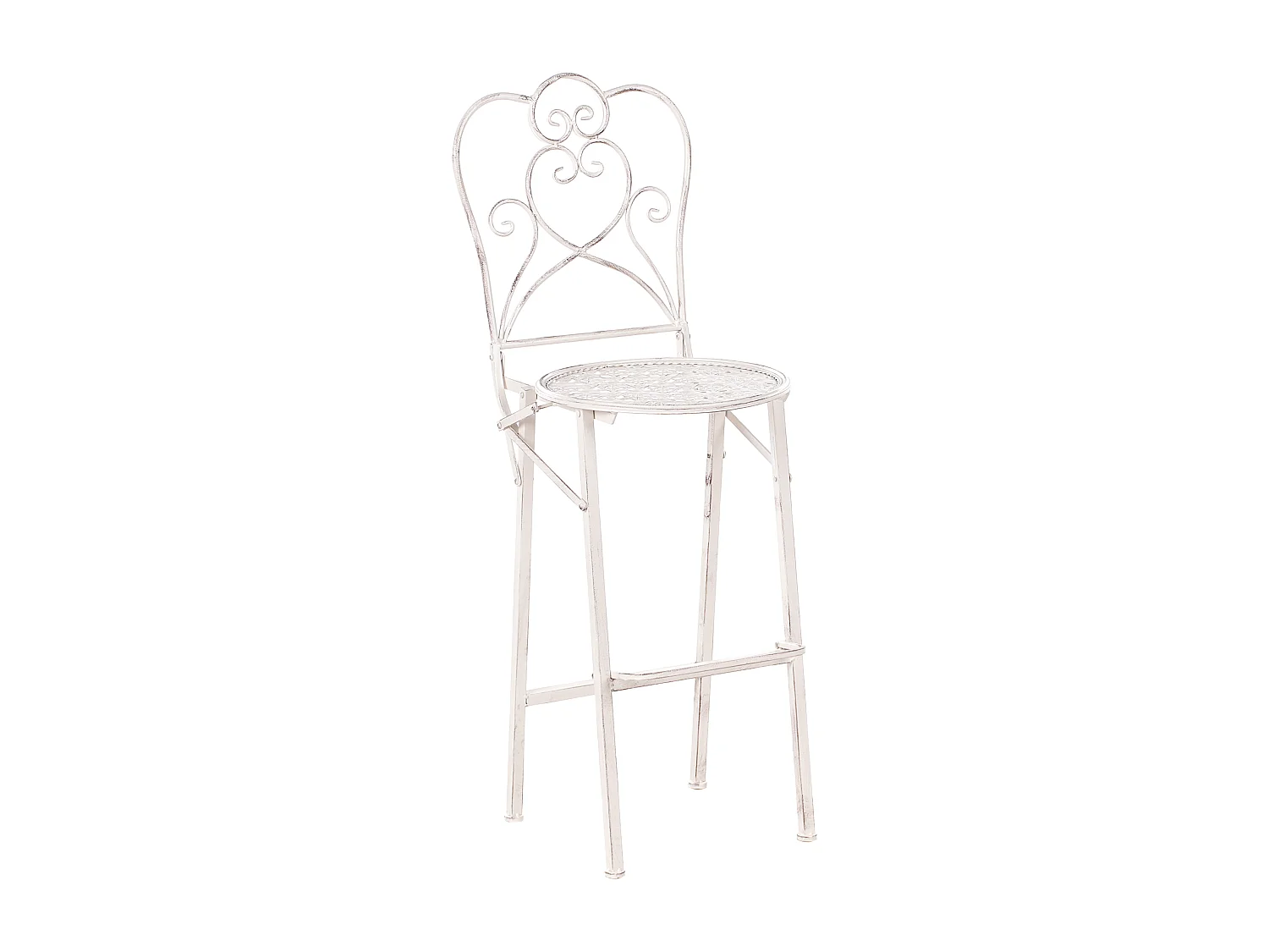 Lot de 2 chaises de bar de jardin TRIESTE Pliant Métal Beige clair