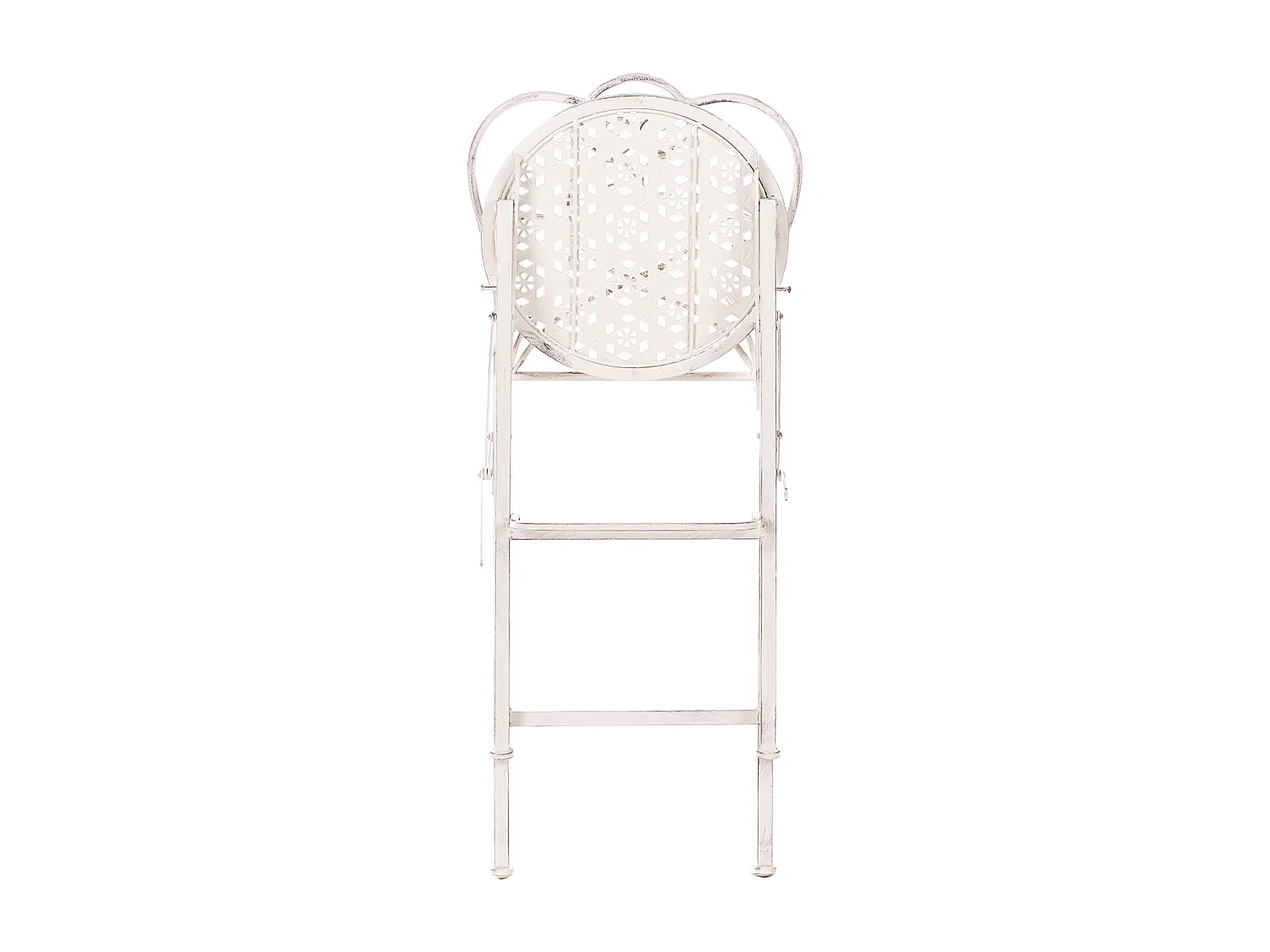 Lot de 2 chaises de bar de jardin TRIESTE Pliant Métal Beige clair