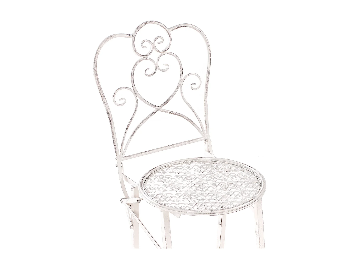 Lot de 2 chaises de bar de jardin TRIESTE Pliant Métal Beige clair