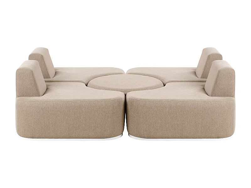 Ensemble de salon de jardin avec table 4 places FABRO Tissu Beige