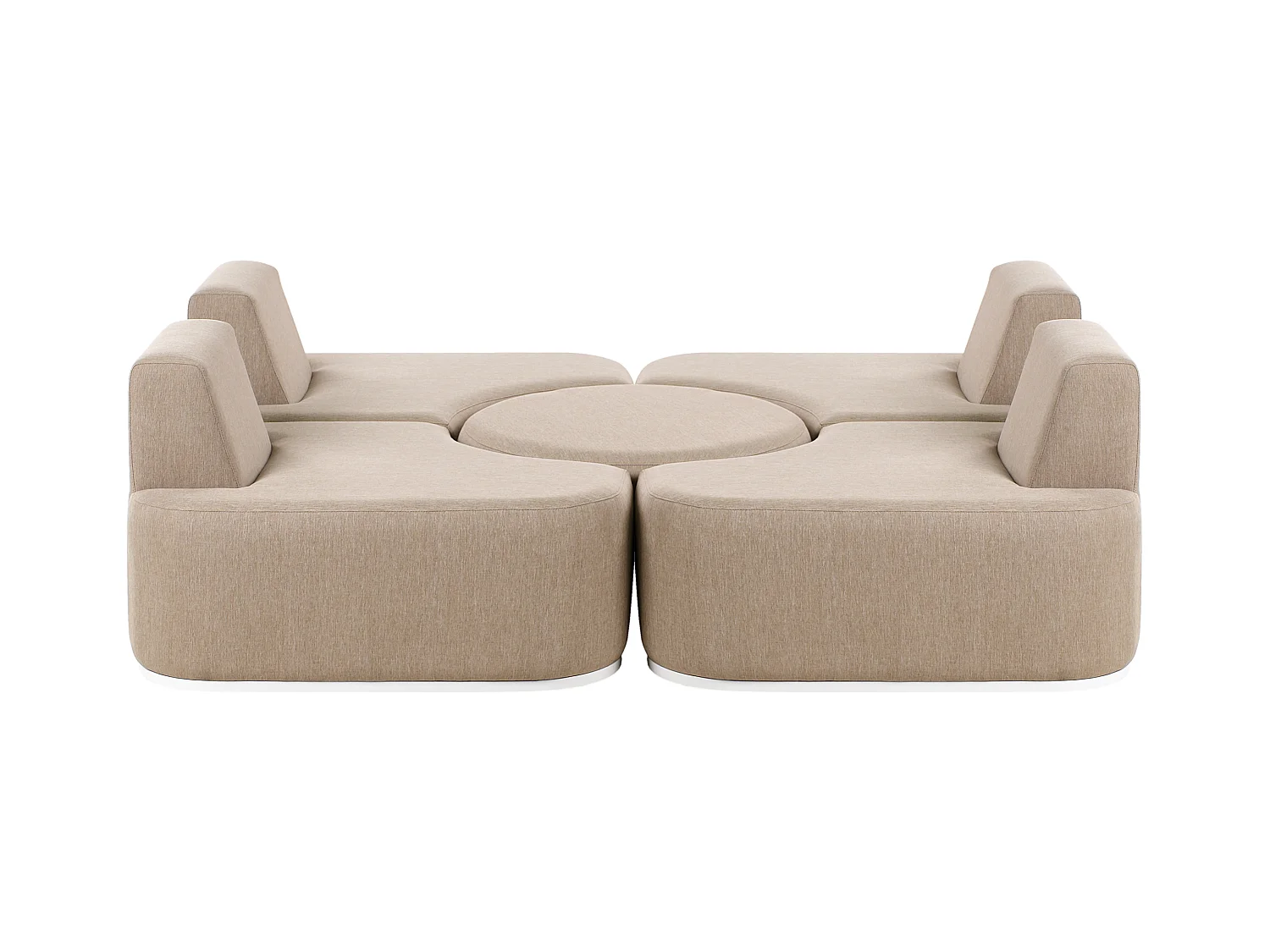 Ensemble de salon de jardin avec table 4 places FABRO Tissu Beige