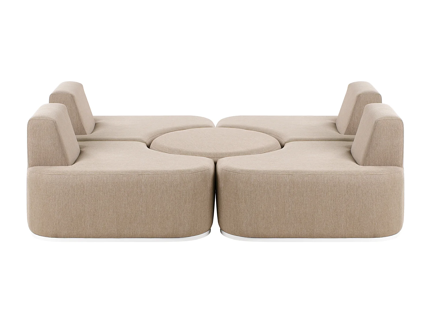 Lounge Set mit Tisch 4-Sitzer FABRO Stoff Beige