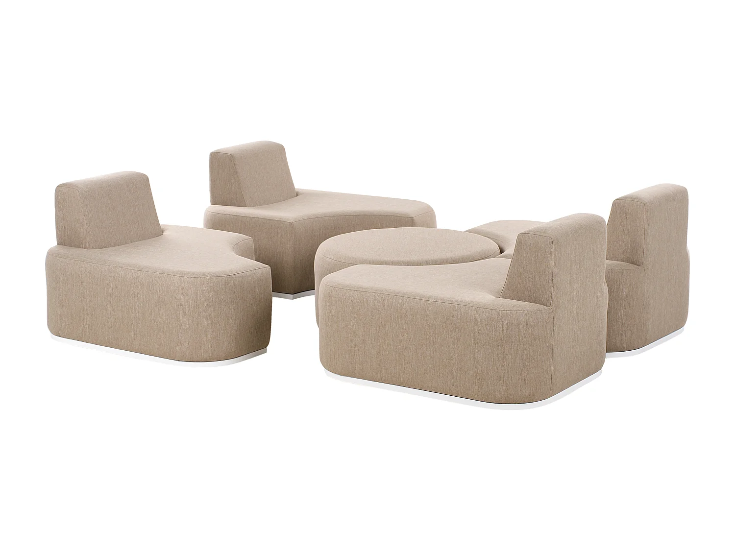 Lounge Set mit Tisch 4-Sitzer FABRO Stoff Beige