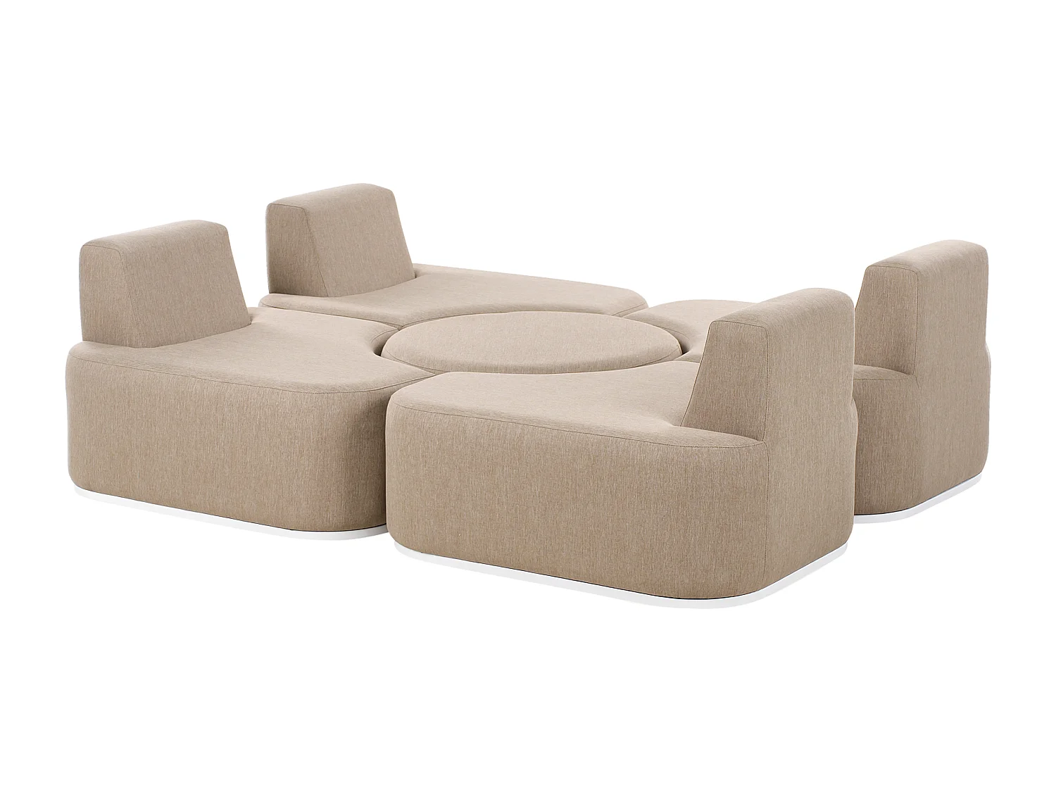 Ensemble de salon de jardin avec table 4 places FABRO Tissu Beige