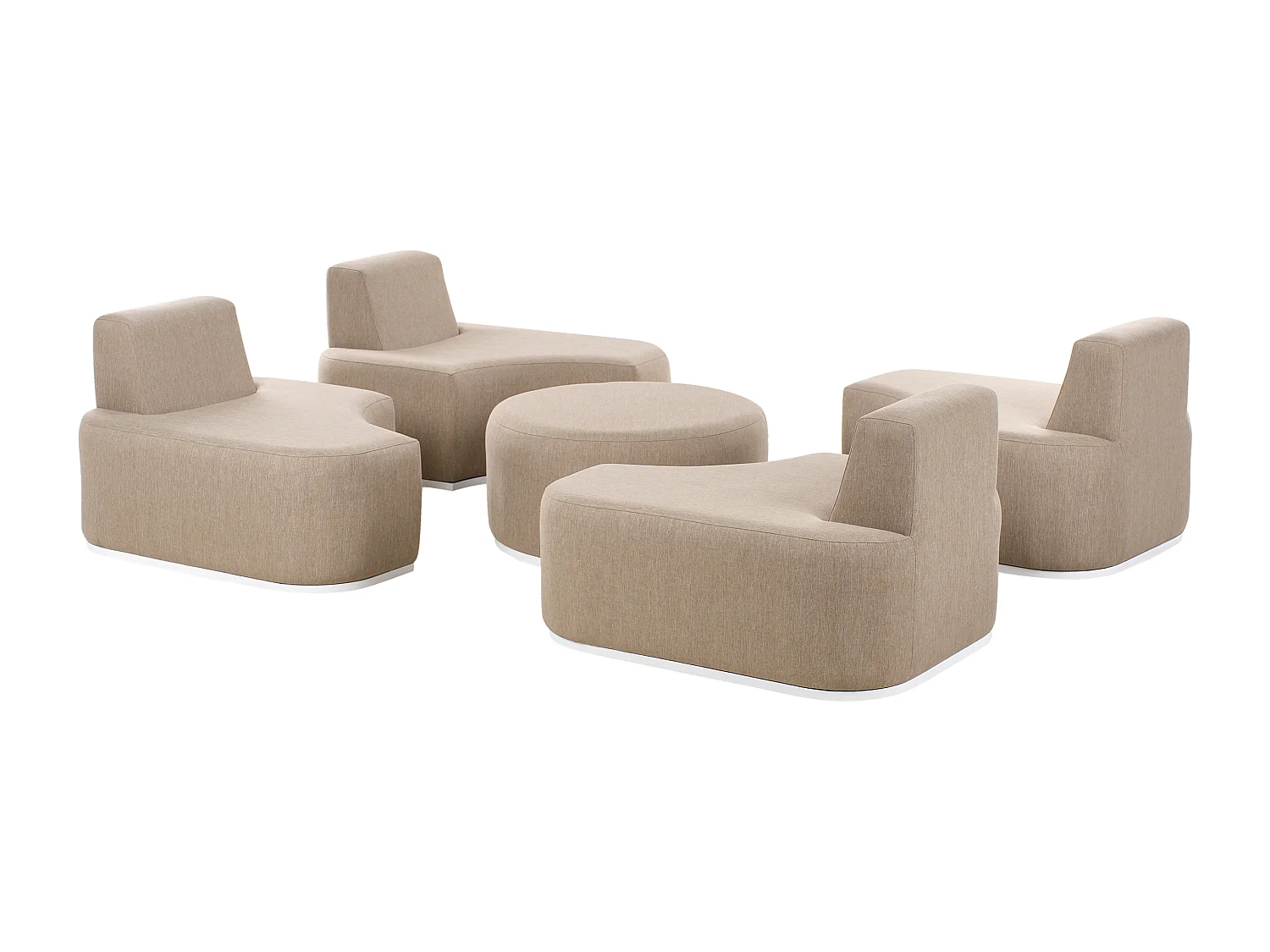 Ensemble de salon de jardin avec table 4 places FABRO Tissu Beige