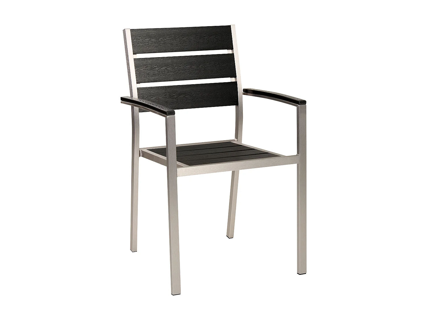 Conjunto de comedor exterior 6 plazas VERNIO Negro/Plateado