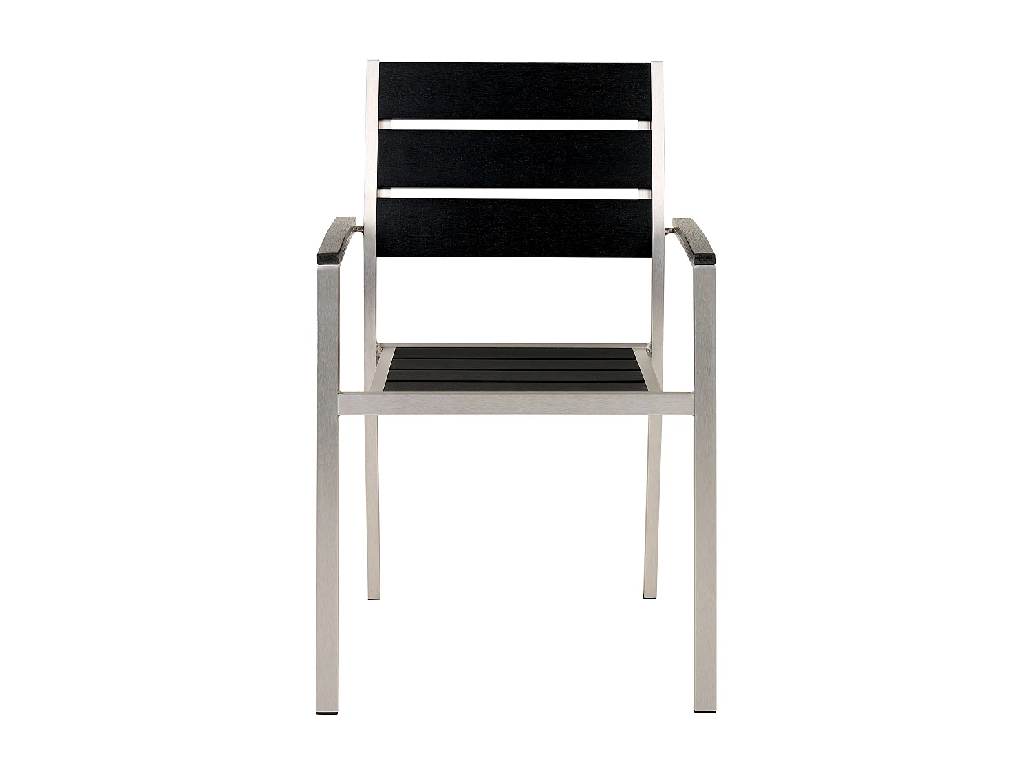 Conjunto de comedor exterior 6 plazas VERNIO Negro/Plateado